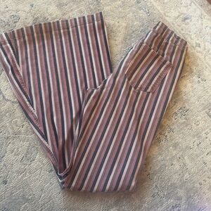 KanCan Striped Flare Jeans - Pink and Black